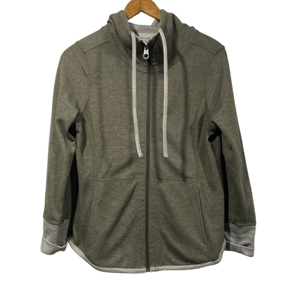Tommy Bahama Womens Sun Fade Flipside Jacket Reversible Full Zip Olive Green S